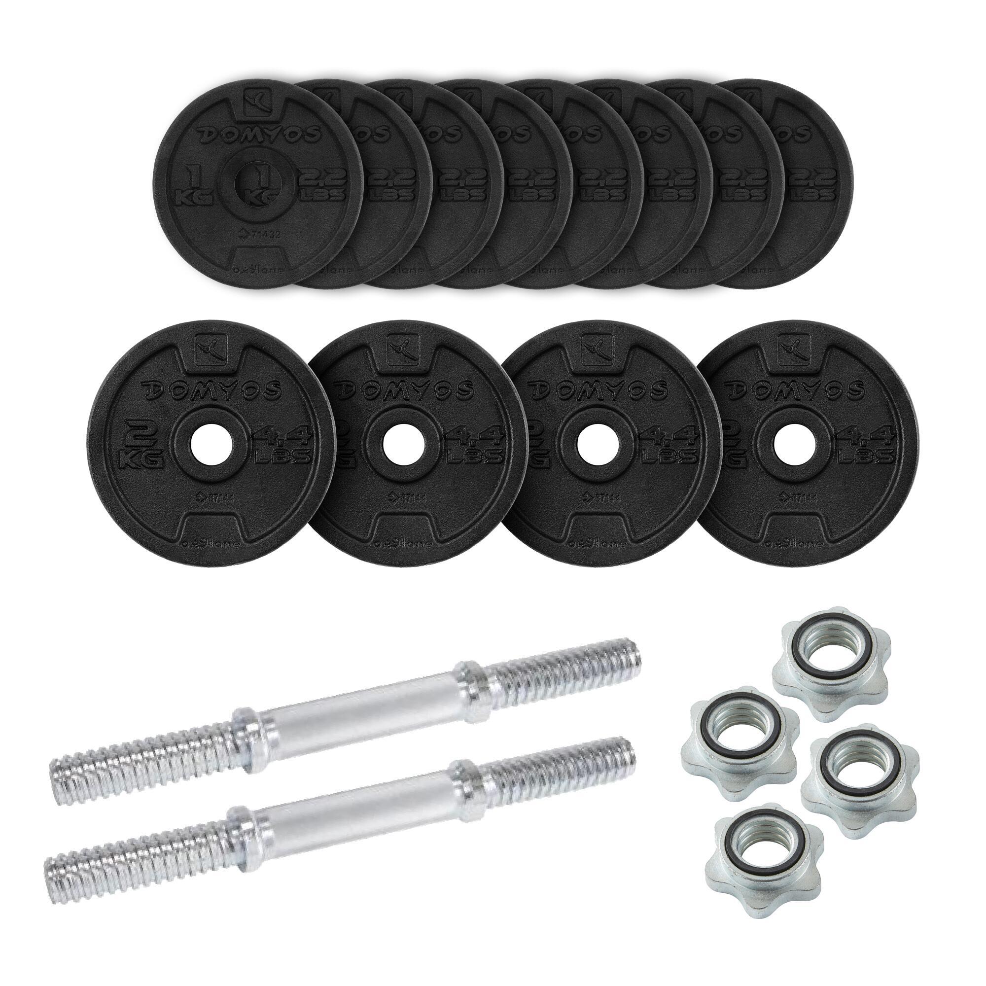CORENGTH Kit haltères de musculation 20 kg avec disque de fonte en partie recyclée