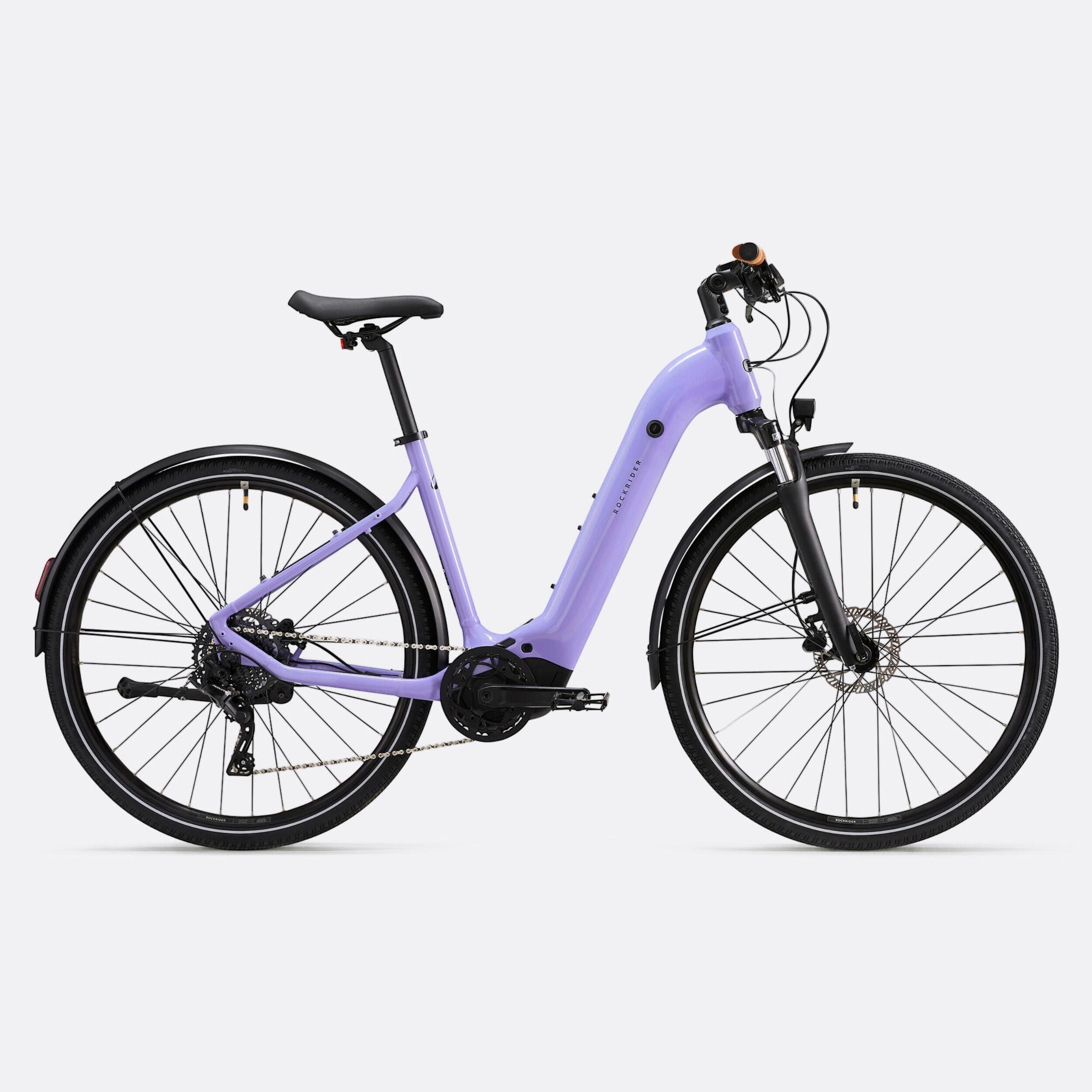Vélo tout chemin électrique à moteur central et cadre bas, E-ACTV 500 vert