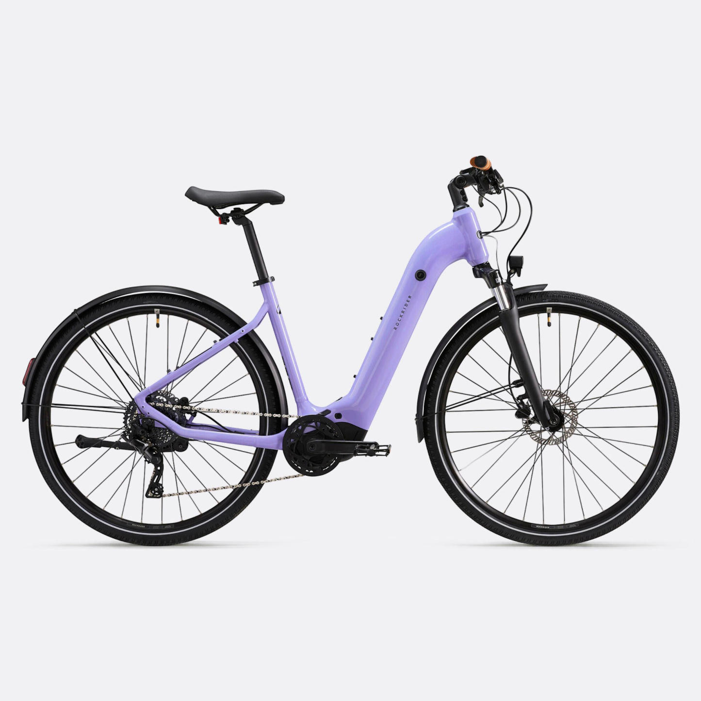 Vélo tout chemin électrique à moteur central et cadre bas, E-ACTV 500 vert