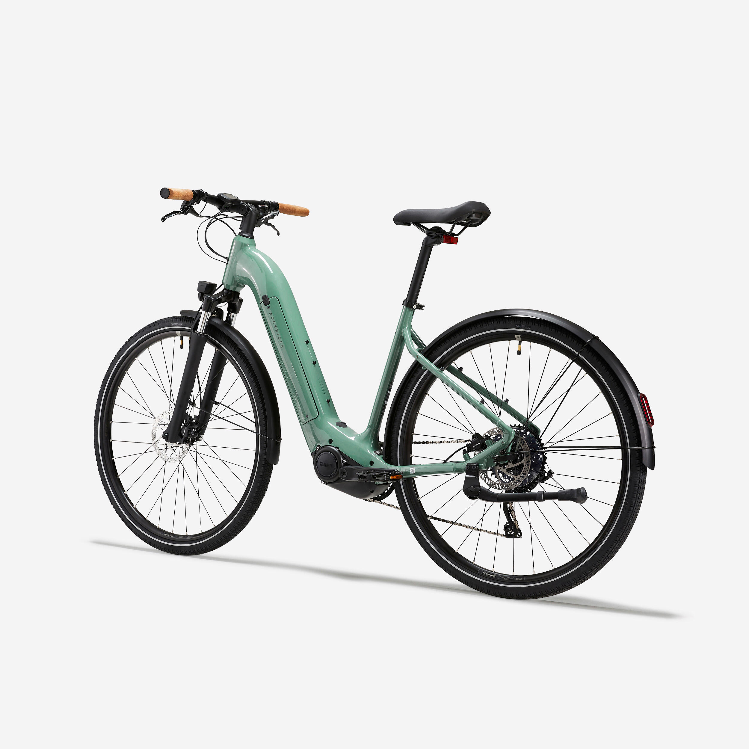 Vélo tout chemin électrique à moteur central et cadre bas, E-ACTV 500 vert