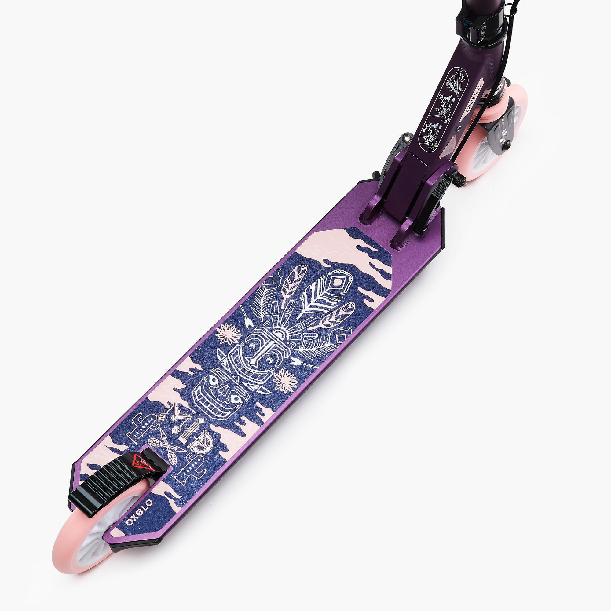 OXthtELO Trottinette enfant mid5 avec frein au guidon et suspension violette