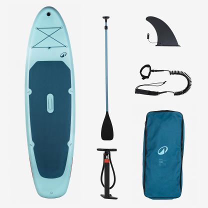 DECATHLON Pack Stand up paddle gonflable 10'6 ,1 ou 2 personnes (jusqu'à 130 kg)- 100 Bleu