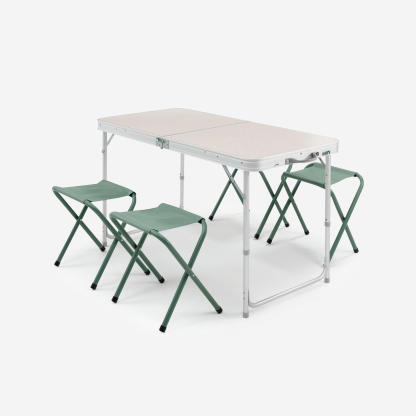 QUECHUA Table de camping pliante, 4 tabourets, 4 à 6 personnes