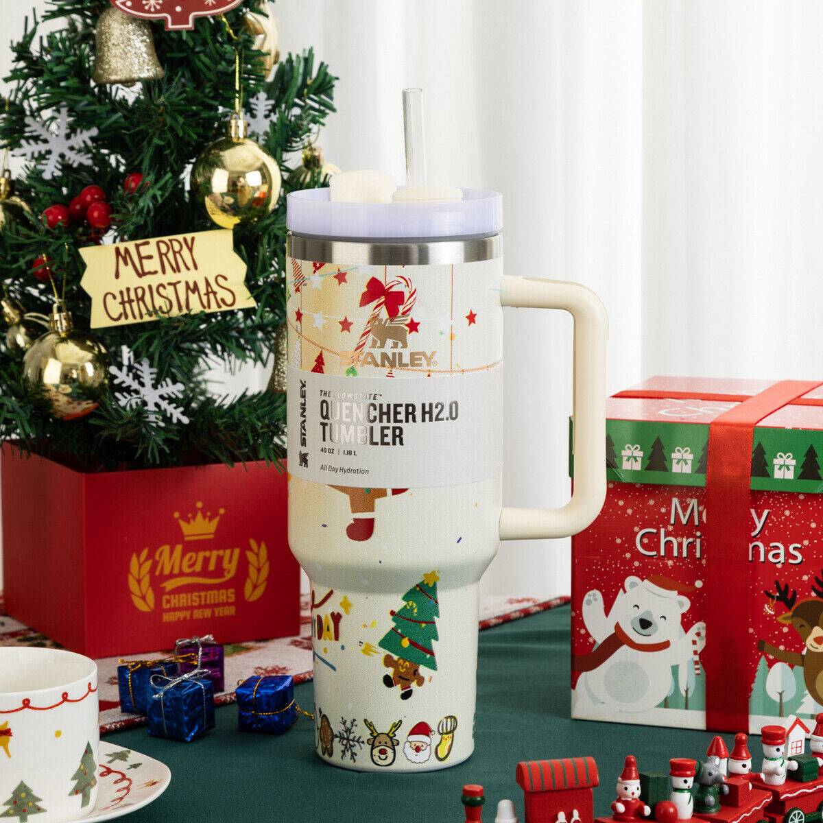 40oz Stainless Steel H2.0 FlowState Quencher Tumbler