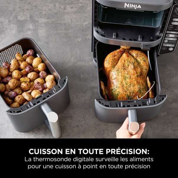 Air Fryer Ninthtja Double Stack XL 2 tiroirs superposés 6-en-1, 9,5 L avec thermosonde, Gris SL451EU