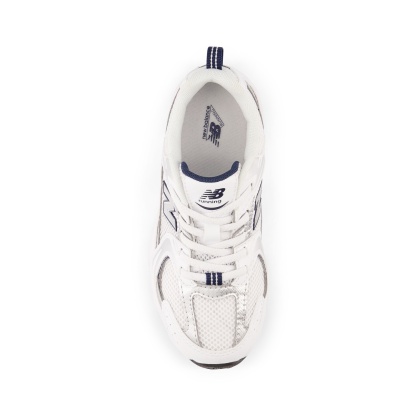 New Balance 530 Bungee Lace Blanco / Índigo natural / Plata metalizada PZ530SB1