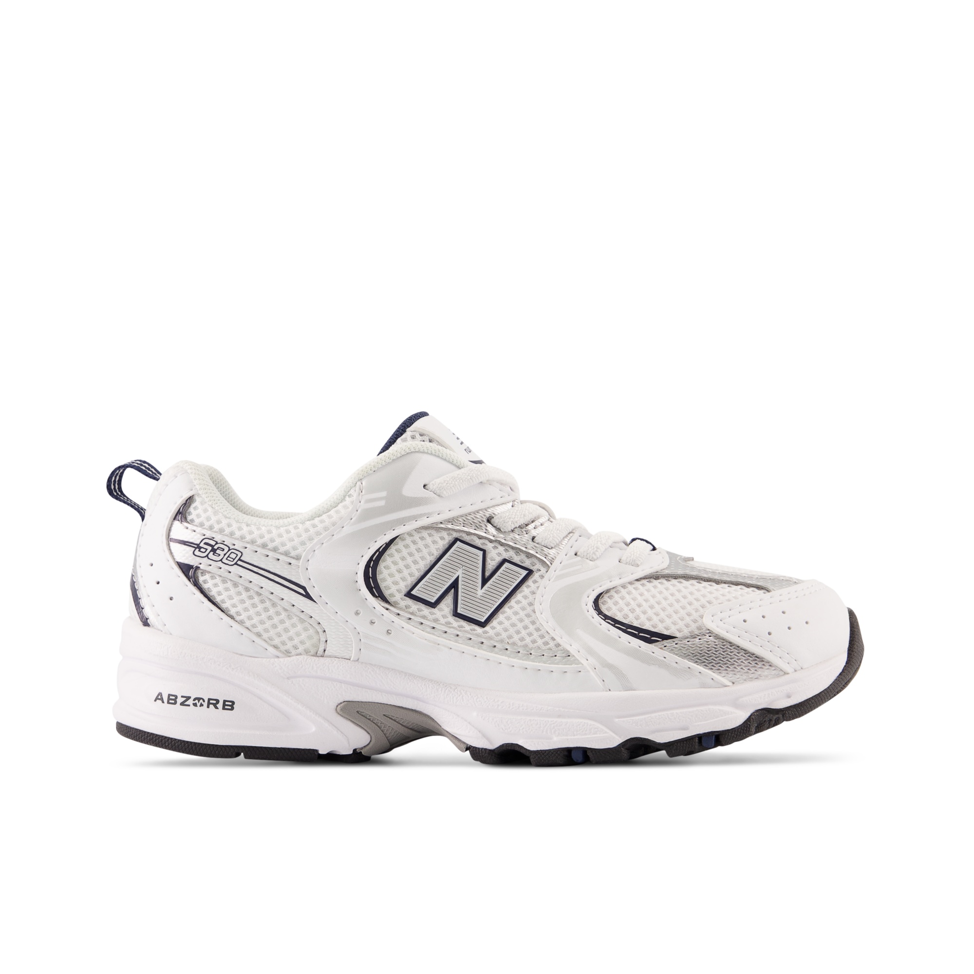 New Balance 530 Bungee Lace Blanco / Índigo natural / Plata metalizada PZ530SB1