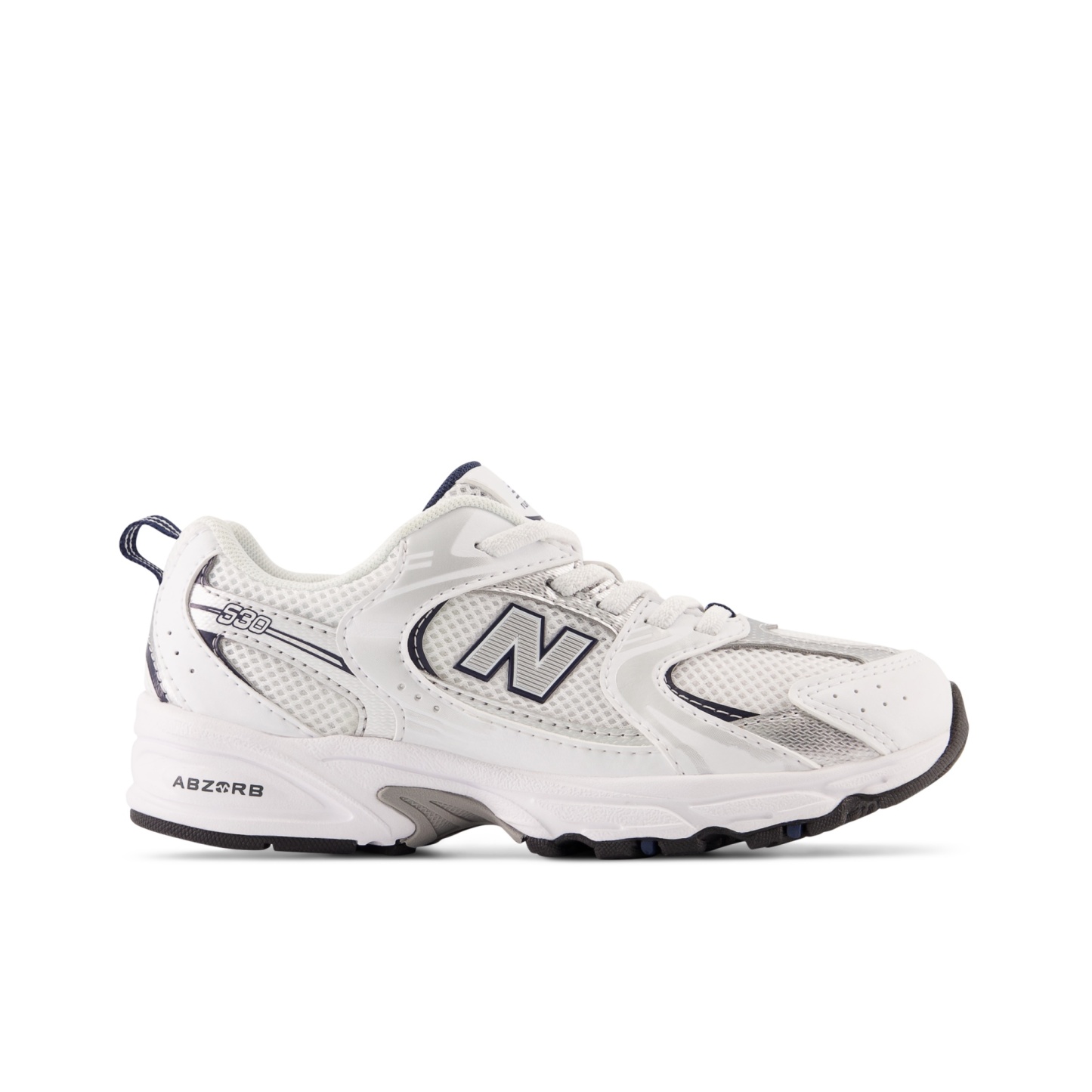 New Balance 530 Bungee Lace Blanco / Índigo natural / Plata metalizada PZ530SB1