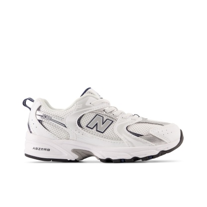 New Balance 530 Bungee Lace Blanco / Índigo natural / Plata metalizada PZ530SB1