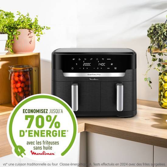 Moulinex Dual Easy Fry & Grill, 8.3L, Air fryer