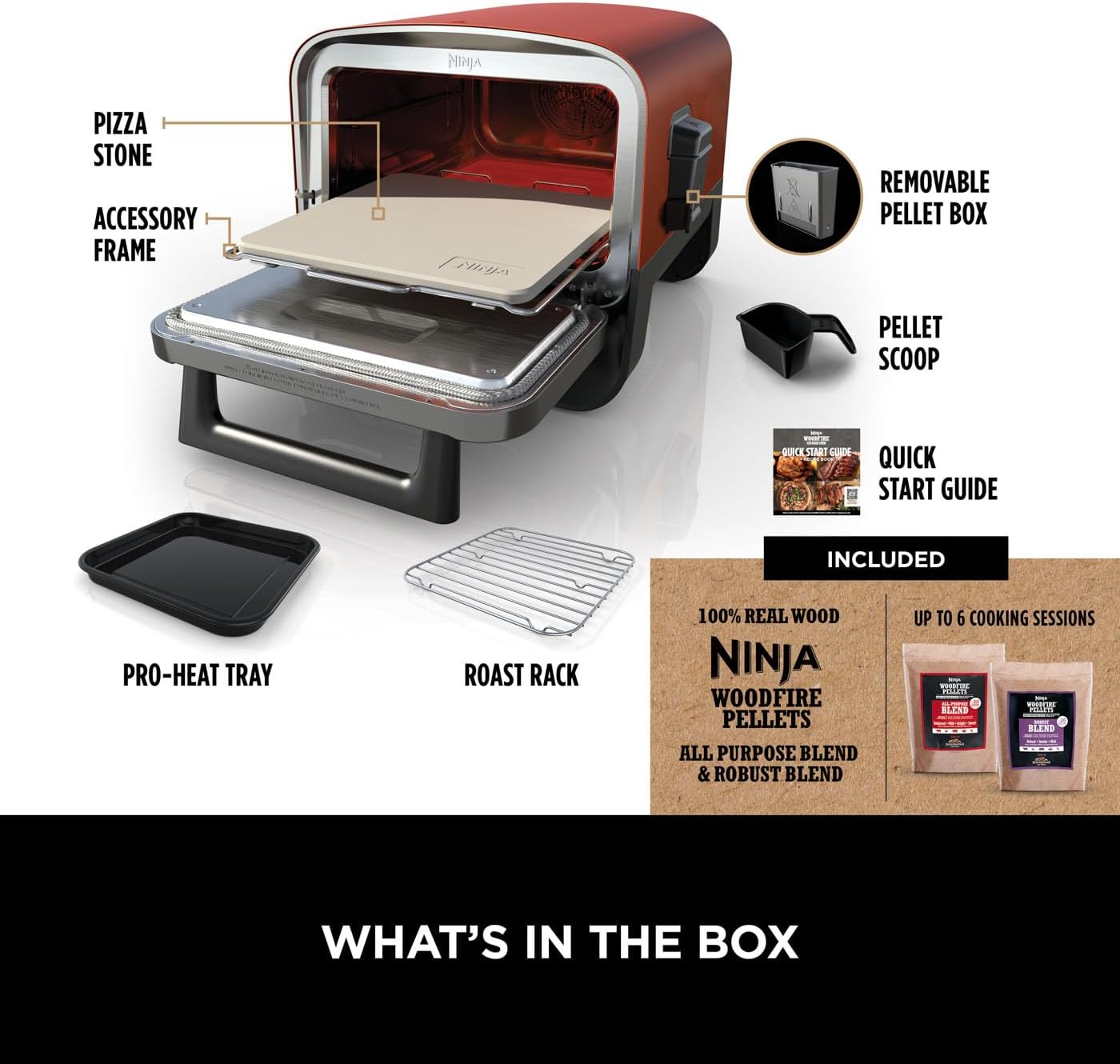 Ninthtja Woodfire Electric Oven 8-in-1 Pizza Oven