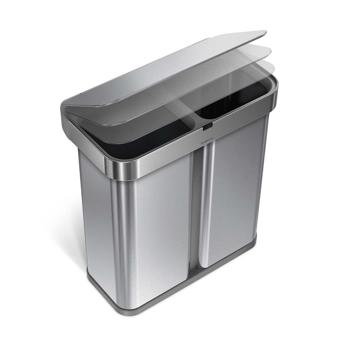 Simpleththuman 58 litre dual compartment rectangular sensor bin with voice and motion control