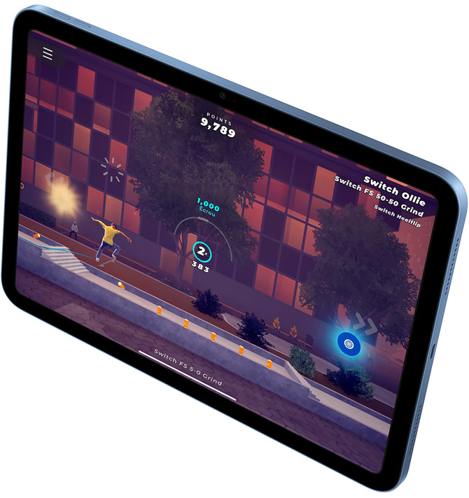 Jeu Skate City affich&eacute; sur un iPad.