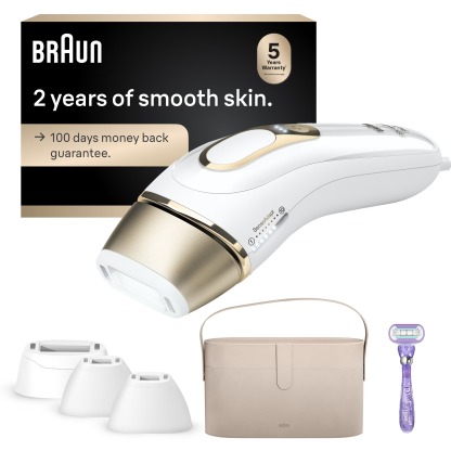 Braun Silk·expert Pro 5 IPL: Alternative to Laser Hair Removal with 4 Caps and Vanity Case