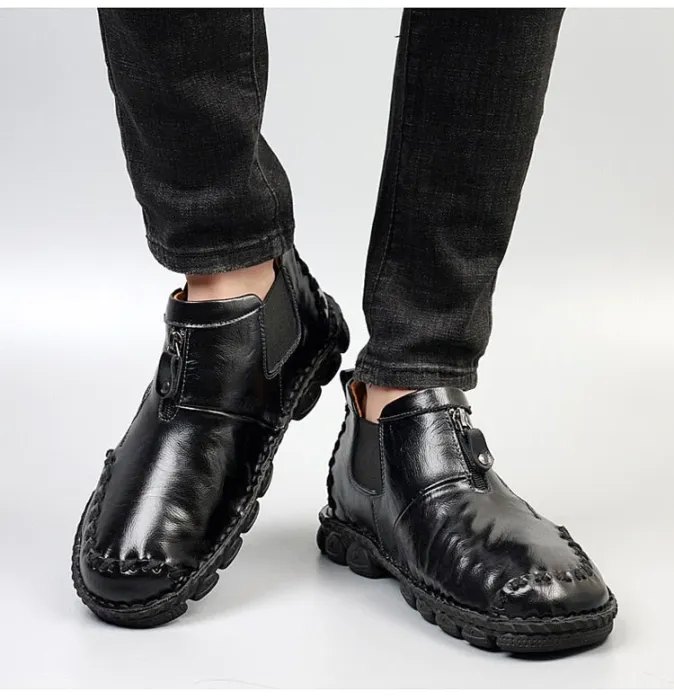 (🎁Free Comfort Insoles🔥) Men's Soft Sole Ankle Boots – Comfortable, Breathable, and Supportive Short Boots with Non-Slip Sole, Perfect for Everyday Wear.