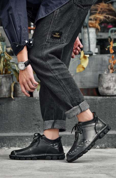 (🎁Free Comfort Insoles🔥) Men's Soft Sole Ankle Boots – Comfortable, Breathable, and Supportive Short Boots with Non-Slip Sole, Perfect for Everyday Wear.