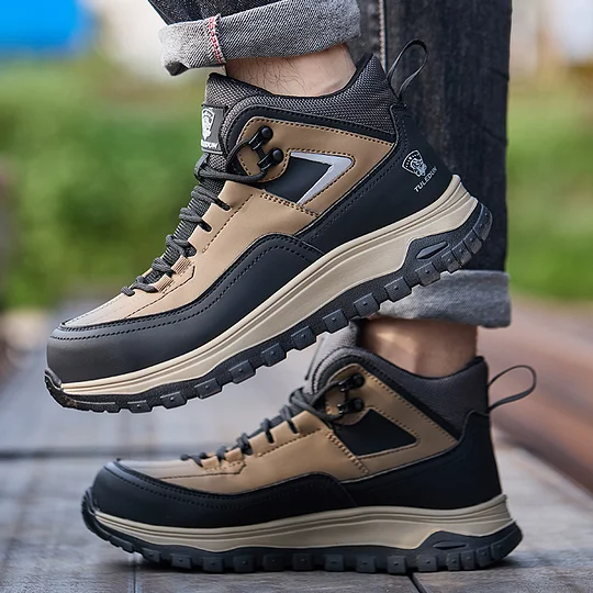 (⏰Limited Time Sale 70% OFF) Men's Orthopedic Protective Hiking/Work Boots - Waterproof, Slip-resistant, Impact-resistant, Puncture-resistant - Wide toe box, Arch Support, Ankle Support