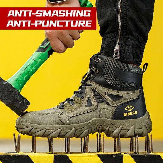 (⏰Limited Time Sale 70% OFF) Men's Orthopedic Hiking Boots - Safe and Comfortable Work Boots - Waterproof, Slip-resistant, Impact-resistant, and Puncture-resistant - Wide Toe, Arch Support, and Ankle Support