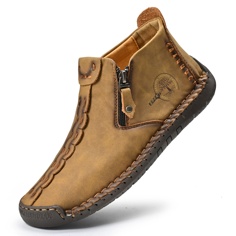 Women's Casual Fashion Non-slip Leather Medieval Slip-on Boots