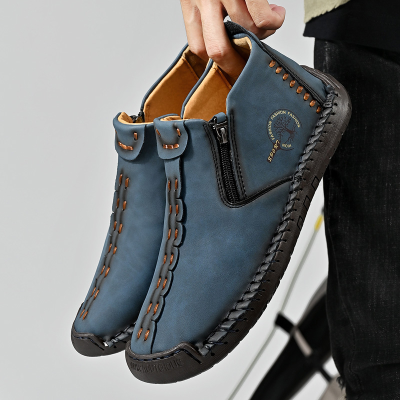 Women's Casual Fashion Non-slip Leather Medieval Slip-on Boots