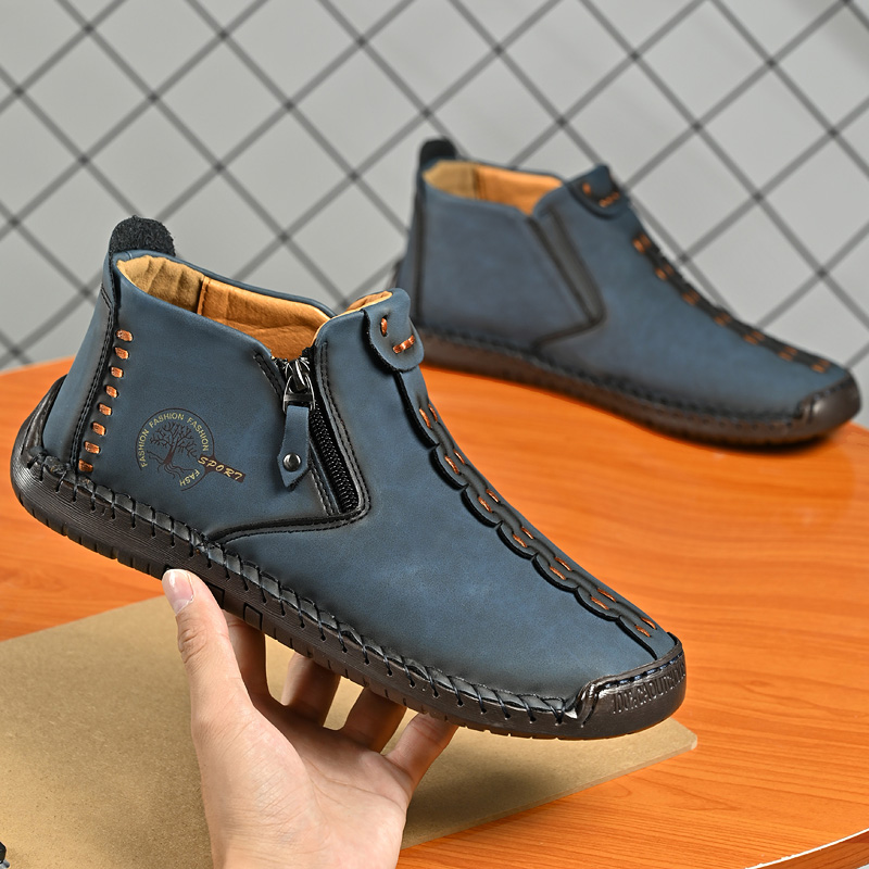 Women's Casual Fashion Non-slip Leather Medieval Slip-on Boots