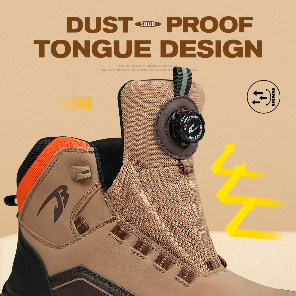 Men's Safety Work Boots –  Lightweight Steel Toe Boots with Kevlar Midsole and Puncture-Resistant Insole