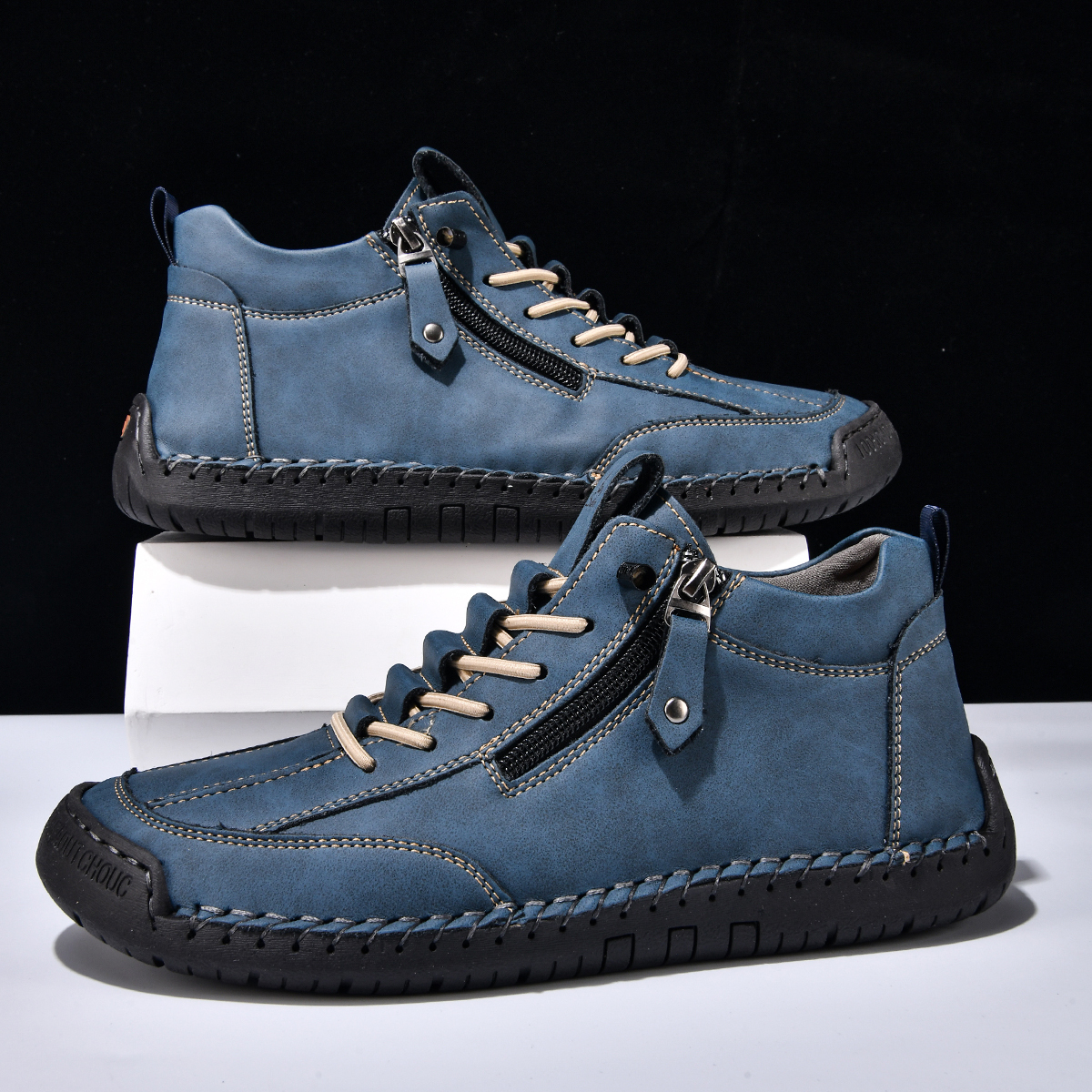 Waterproof Work Boots for Men | Pull-On Leather | Mud-Oil-Proof 