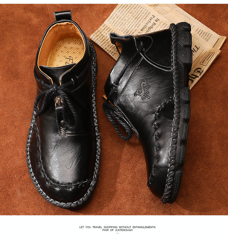 (🎁Free Comfort Insoles🔥) Men's Soft Sole Ankle Boots – Comfortable, Breathable, and Supportive Short Boots with Non-Slip Sole, Perfect for Everyday Wear.