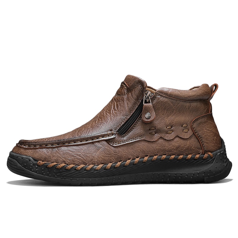 ⏰Limited Time Sale 70% OFF – Men’s Retro Leather Zip Boots 👞 Built for Comfort, Wide Toe, Arch Support, Pressure Relief, Waterproof for Every Season