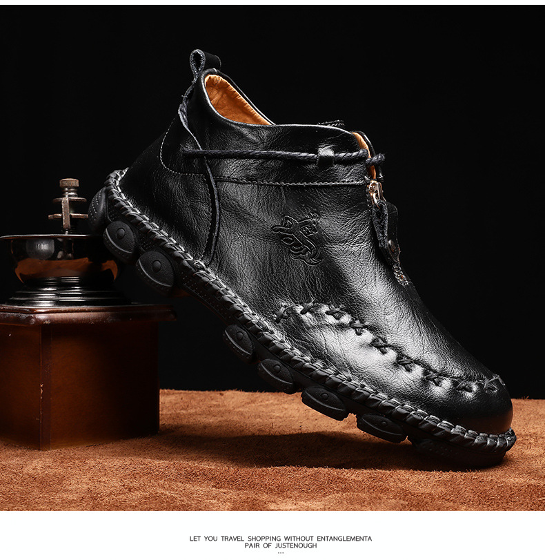 (🎁Free Comfort Insoles🔥) Men's Soft Sole Ankle Boots – Comfortable, Breathable, and Supportive Short Boots with Non-Slip Sole, Perfect for Everyday Wear.