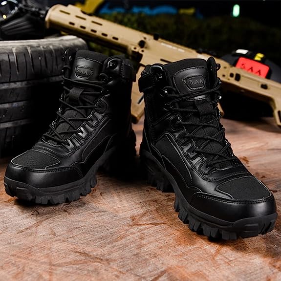 Men's Combat Boots Orthopedic Support Hiking Boots Waterproof Anti-Puncture Work Boots