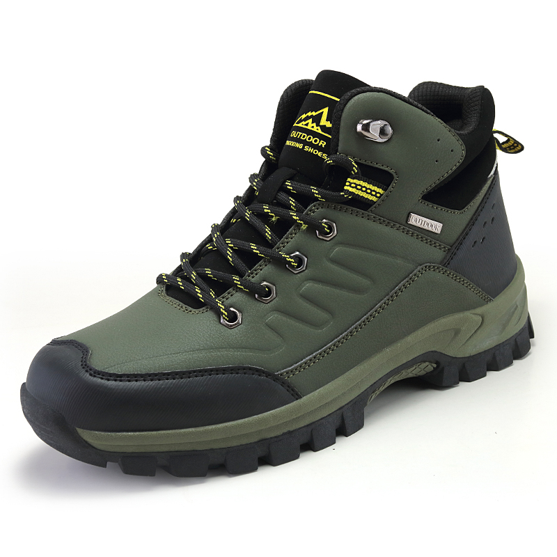 🎁Hot Sale 50% OFF⏳Clearance!! Men's Outdoor Hiking Boots, Waterproof Leather Trekking Boots with Ankle Support, Non-Slip Lightweight Trail Shoes for Walking Climbing Camping