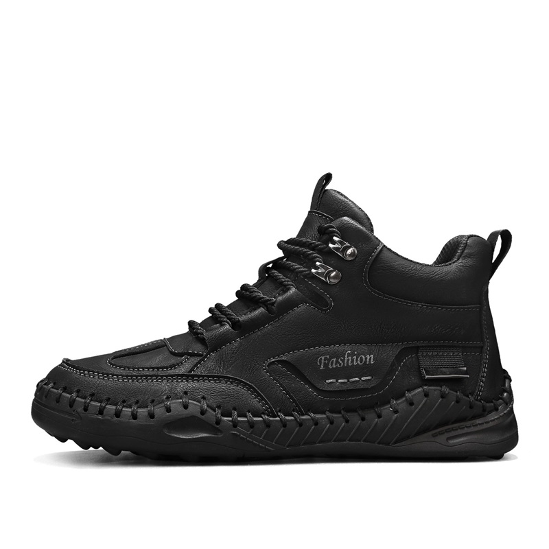 (⏰Limited-Time 70% Discount Promotion) Men's Versatile Casual Handmade Boots - Waterproof, Slip-Resistant, Puncture-Resistant, Fireproof, Arch Support, Wide Toe, Shock Absorption, Outdoor Genuine Leather Boots