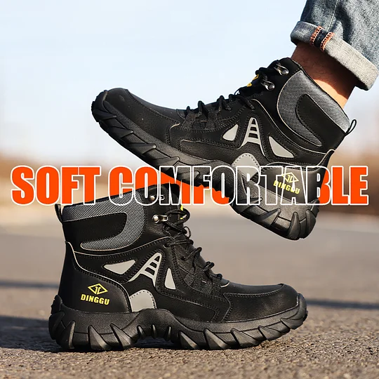 (⏰Limited Time Sale 70% OFF) Men's Orthopedic Hiking Boots - Safe and Comfortable Work Boots - Waterproof, Slip-resistant, Impact-resistant, and Puncture-resistant - Wide Toe, Arch Support, and Ankle Support