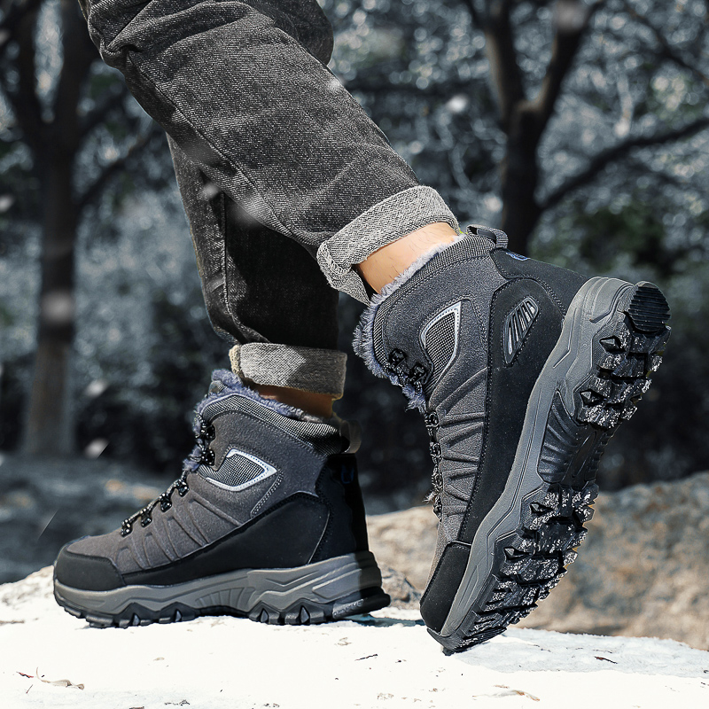 (🔥Limited-Time 70% OFF) Men's Warm Orthopedic Hiking Boots - Safe and Comfortable Warm Work Boots - Waterproof, Slip-Resistant, Lmpact-Resistant, Puncture-Resistant - Wide Toe Box, Arch support, Ankle Support