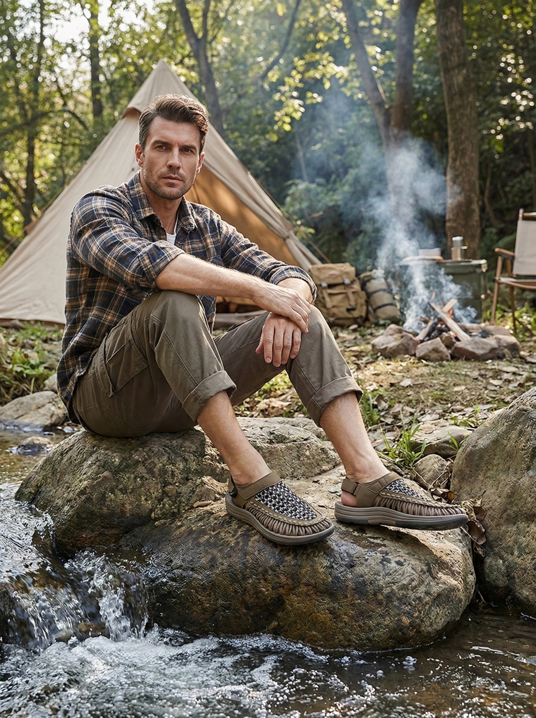 Realistic Outdoor Camp Man