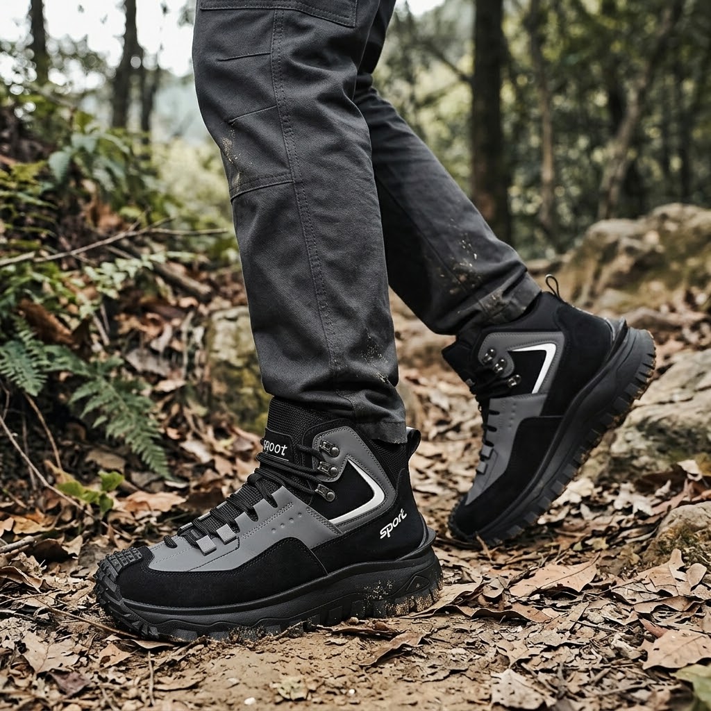 (🔥70% OFF — While Supplies Last⏰️)Men’s Heavy-Duty Waterproof Tactical Hiking Boots — Indestructible Anti-Smash & Puncture Proof, Wide Toe Box Orthopedic Comfort