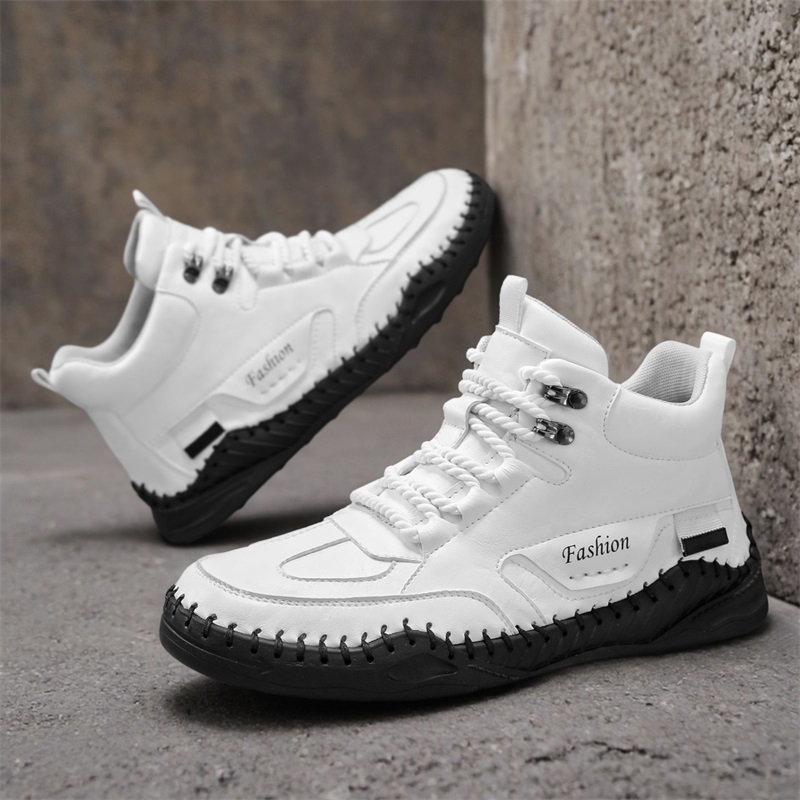 (⏰Limited-Time 70% Discount Promotion) Men's Versatile Casual Handmade Boots - Waterproof, Slip-Resistant, Puncture-Resistant, Fireproof, Arch Support, Wide Toe, Shock Absorption, Outdoor Genuine Leather Boots
