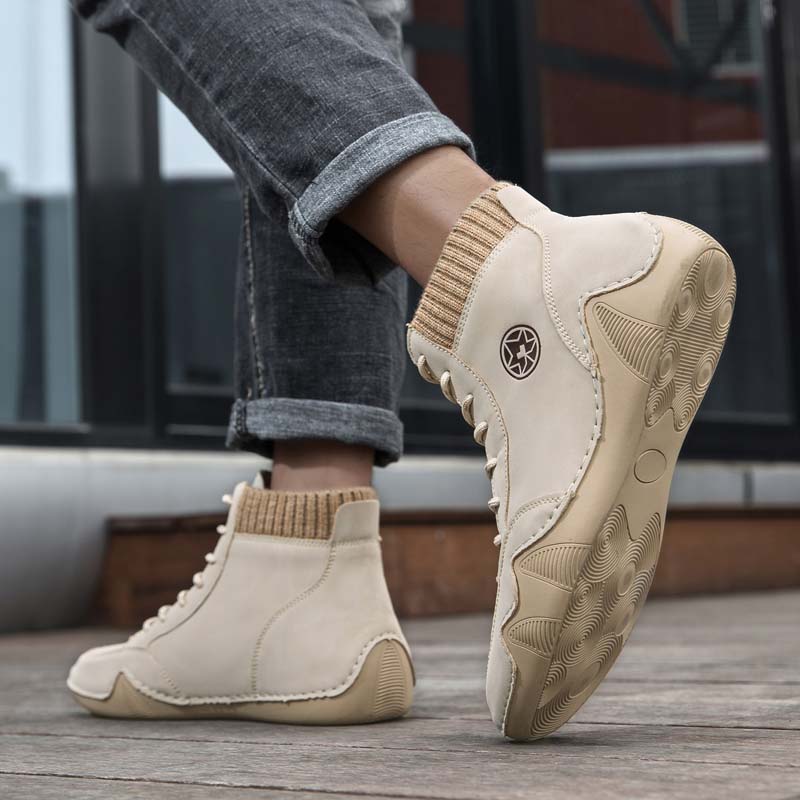 (⏰Limited Time Sale 70% OFF) Men's Orthopedic Comfort Handcrafted Leather Boots - Waterproof, Slip-Resistant, Puncture-Resistant, Arch Support, Ankle Support, Wide Toe, Shock Absorption