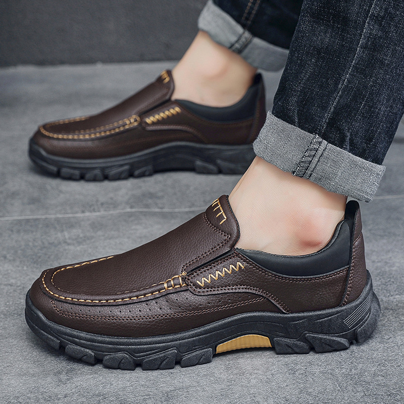 (⏰Limited Time Sale 70% OFF) Men's Arch Support Orthopedic Wide Toe Kicking Loafers Lightweight Soft Waterproof Anti-Slip Slip-on Loafers