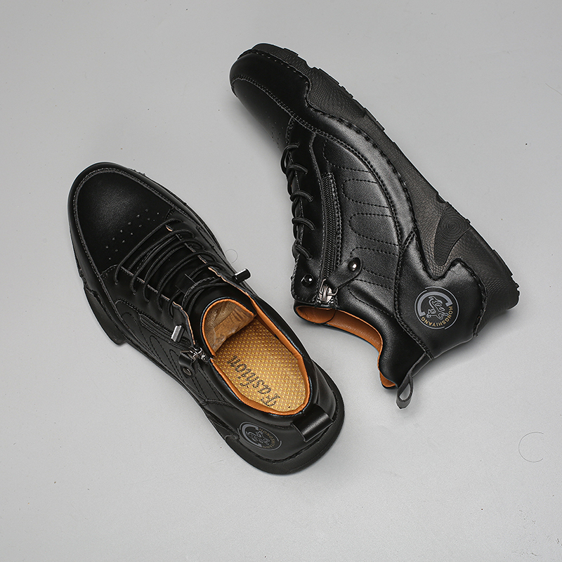 ⏰Limited Time Sale 70% OFF-Men’s Handmade Premium Leather Slip-On Boots – Wide Toe, Arch Support, Waterproof, Pressure Relief, Non-Slip Sole & Warmth for Everyday, Travel & Outdoor