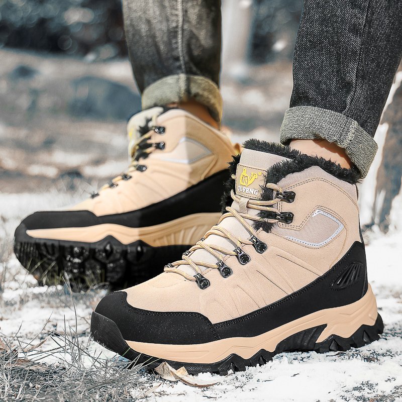 (🔥Limited-Time 70% OFF) Men's Warm Orthopedic Hiking Boots - Safe and Comfortable Warm Work Boots - Waterproof, Slip-Resistant, Lmpact-Resistant, Puncture-Resistant - Wide Toe Box, Arch support, Ankle Support