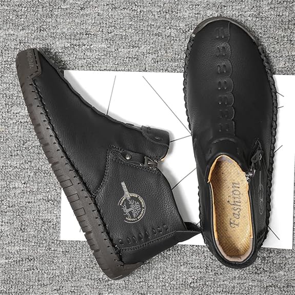 Women's Casual Fashion Non-slip Leather Medieval Slip-on Boots