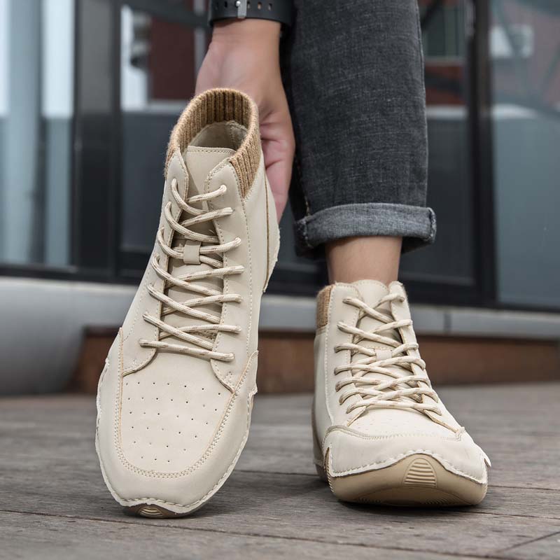 (⏰Limited Time Sale 70% OFF) Men's Orthopedic Comfort Handcrafted Leather Boots - Waterproof, Slip-Resistant, Puncture-Resistant, Arch Support, Ankle Support, Wide Toe, Shock Absorption