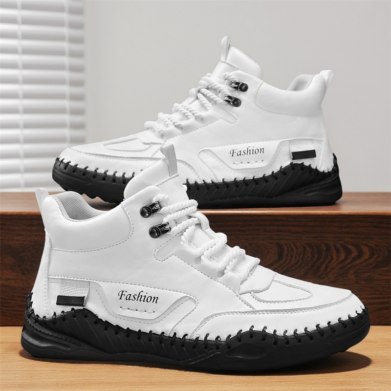 (⏰Limited-Time 70% Discount Promotion) Men's Versatile Casual Handmade Boots - Waterproof, Slip-Resistant, Puncture-Resistant, Fireproof, Arch Support, Wide Toe, Shock Absorption, Outdoor Genuine Leather Boots