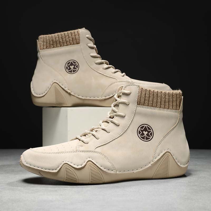 (⏰Limited Time Sale 70% OFF) Men's Orthopedic Comfort Handcrafted Leather Boots - Waterproof, Slip-Resistant, Puncture-Resistant, Arch Support, Ankle Support, Wide Toe, Shock Absorption