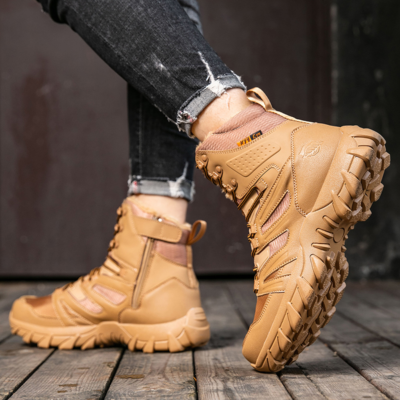 (⏰Limited Time Sale 70% OFF) Men's Protective Hiking Boots - Safe and Comfortable Work Boots - Waterproof, Slip-resistant, Impact-resistant, Puncture-resistant - Wide Toe, Arch Support, Ankle Support - Money-back Guarantee if Ineffective