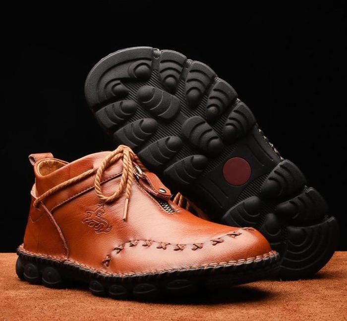 (🎁Free Comfort Insoles🔥) Men's Soft Sole Ankle Boots – Comfortable, Breathable, and Supportive Short Boots with Non-Slip Sole, Perfect for Everyday Wear.