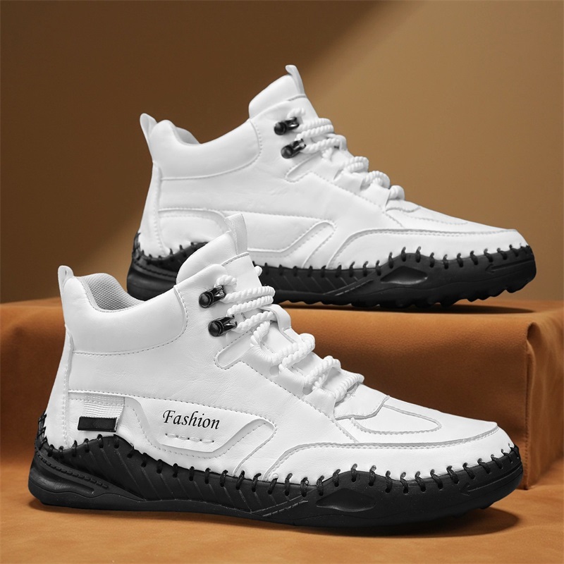 (⏰Limited-Time 70% Discount Promotion) Men's Versatile Casual Handmade Boots - Waterproof, Slip-Resistant, Puncture-Resistant, Fireproof, Arch Support, Wide Toe, Shock Absorption, Outdoor Genuine Leather Boots