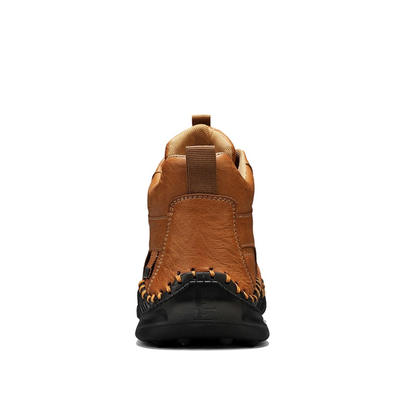(⏰Limited-Time 70% Discount Promotion) Men's Versatile Casual Handmade Boots - Waterproof, Slip-Resistant, Puncture-Resistant, Fireproof, Arch Support, Wide Toe, Shock Absorption, Outdoor Genuine Leather Boots